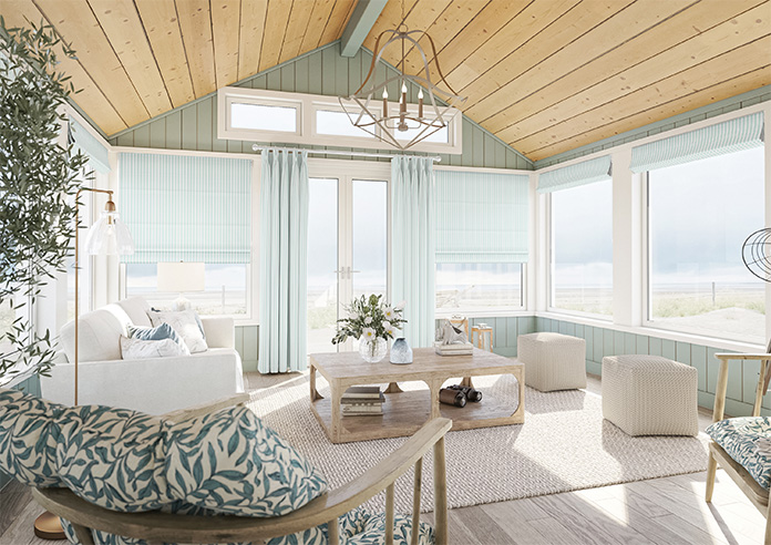 Lace Stripes, Duck Egg - Twist&Fit Roman Blind - Image 6